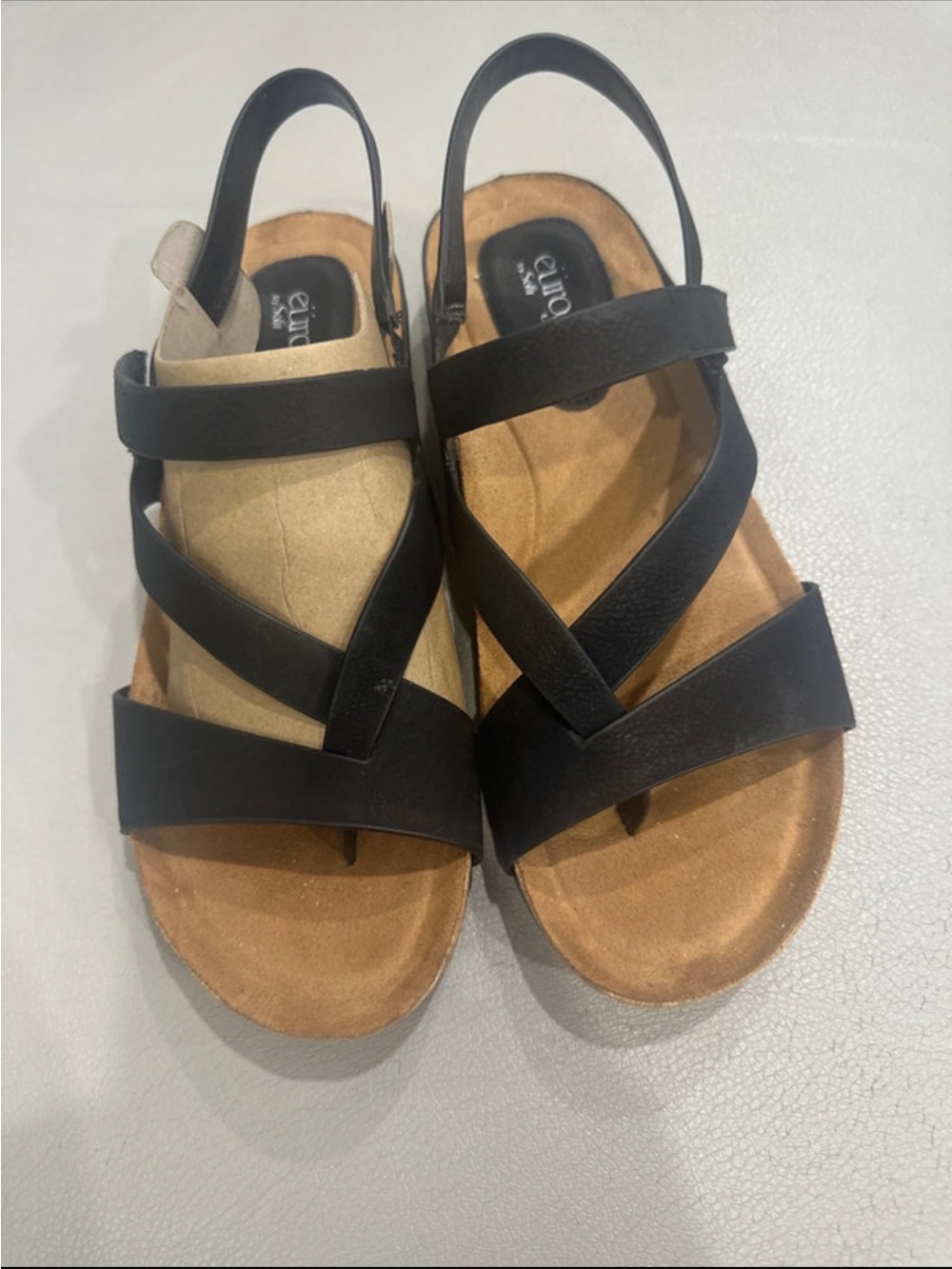 Women's Black Strappy Comfort Sandals